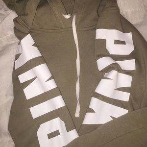 Army green PINK sweatshirt